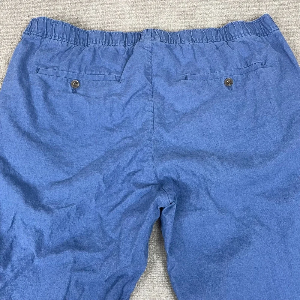 H&M Pants Mens 2XL Blue Cotton Regular Fit Straight Leg High Rise Flat Front